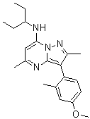 N-(1-乙基丙基)-3-(4-甲氧基-2-甲基苯基)-2,5-二甲基吡唑并[1,5-a]嘧啶-7-胺分子结构 (CAS 202579-74-6)