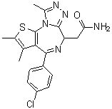 4-(4-氯苯基)-2,3,9-三甲基-6H-噻吩并[3,2-f][1,2,4]三唑并[4,3-a][1,4]二氮杂卓-6-乙酰胺分子结构 (CAS 202591-23-9)
