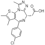 structure of CAS# 202592-23-2, 2-[(6S,Z)-4-(4-氯苯基)-2,3,9-三甲基-6H-噻吩并[3,2-f][1,2,4]三唑并[4,3-a][1,4]二氮杂卓-6-基]乙酸