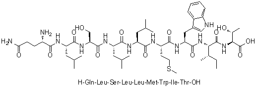 L-谷氨酰胺酰-L-亮氨酰-L-丝氨酰-L-亮氨酰-L-亮氨酰-L-蛋氨酰-L-色氨酰-L-异亮氨酰-L-苏氨酸分子结构 (CAS 202815-18-7)