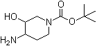 4-氨基-3-羟基哌啶-1-羧酸叔丁酯分子结构 (CAS 203503-03-1)