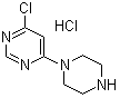 structure of CAS# 203519-89-5, 6-氯-4-(1-哌嗪基)嘧啶盐酸盐