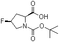 (2S,4S)-N-Boc-顺式-4-氟-L-脯氨酸分子结构 (CAS 203866-13-1)