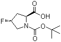 structure of CAS# 203866-14-2, N-叔丁氧羰基-反式-4-氟-L-脯氨酸