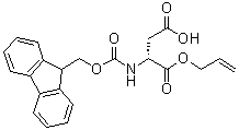 structure of CAS# 204246-17-3, N-[(9H-芴-9-基甲氧基)羰基]-D-天冬氨酸烯丙基酯