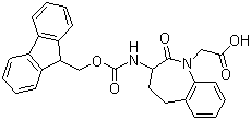 structure of CAS# 204322-78-1, 3-[(芴甲氧羰基)氨基]-2,3,4,5-四氢-2-氧代-1H-1-苯并氮杂卓-1-乙酸