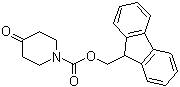structure of CAS# 204376-55-6, 1-[[[(9H-Fluoren-9-yl)methyl]oxy]carbonyl]-4-piperidone