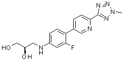 (2R)-3-[[3-氟-4-[6-(2-甲基-2H-四唑-5-基)-3-吡啶基]苯基]氨基]-1,2-丙二醇分子结构 (CAS 2044709-71-7)