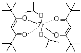 二异丙氧基二(2,2,6,6-四甲基-3,5-庚二酮)锆分子结构 (CAS 204522-78-1)