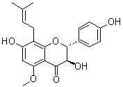 structure of CAS# 204935-85-3, (2R)-3beta,7,4'-Trihydroxy-5-methoxy-8-(gamma,gamma-dimethylallyl)flavanone
