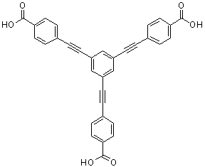 1,3,5-三(4-羧基苯基乙炔基)苯分子结构 (CAS 205383-17-1)