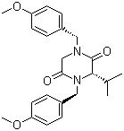 (R)-N,N'-双对甲氧苄基-3-异丙基哌嗪-2,5-二酮分子结构 (CAS 205517-34-6)