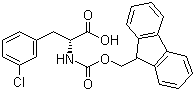 structure of CAS# 205526-23-4, N-(9-芴甲氧羰酰基)-D-3-氯苯丙氨酸