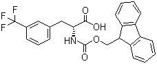 Fmoc-D-3-三氟甲基苯丙氨酸分子结构 (CAS 205526-28-9)