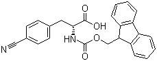 Fmoc-4-氰基-D-苯丙氨酸分子结构 (CAS 205526-34-7)