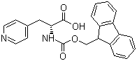 Fmoc-3-(4-吡啶基)-D-丙氨酸分子结构 (CAS 205528-30-9)