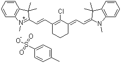 2-[2-[2-氯-3-[(1,3-二氢-1,3,3-三甲基-2H-吲哚-2-亚基)亚乙基]-1-环己烯-1-基]乙烯基]-1,3,3-三甲基-3H-吲哚鎓 4-甲基苯磺酸盐分子结构 (CAS 205744-92-9)