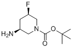 叔-丁基(3S,5R)-3-氨基-5-氟哌啶-1-羧酸酯分子结构 (CAS 2059917-34-7)