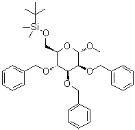 甲基 2,3,4-三-O-苄基-6-O-叔-丁基二甲基硅烷基-alpha-D-吡喃甘露糖苷分子结构 (CAS 206186-94-9)