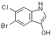 structure of CAS# 207674-91-7, 5-溴-6-氯-1H-吲哚-3-醇