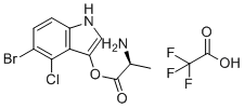 (S)-5-溴-4-氯-1H-吲哚-3-基2-氨基丙酸酯2,2,2-三氟乙酸酯分子结构 (CAS 207725-18-6)