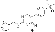 structure of CAS# 2083627-02-3, N-(2-呋喃基甲基)-8-[4-(甲基磺酰基)苯基]-1,2,4-三唑并[4,3-c]嘧啶-5-胺