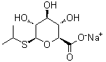 异丙基 1-硫代-beta-D-吡喃葡糖苷酸单钠盐分子结构 (CAS 208589-93-9)