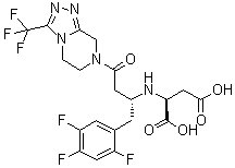 CAS # 2088771-60-0, N-[(1R)-3-[5,6-Dihydro-3-(trifluoromethyl)-1,2,4-triazolo[4,3-a]pyrazin-7(8H)-yl]-3-oxo-1-[(2,4,5-trifluorophenyl)methyl]propyl]-L-aspartic acid