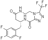 CAS 登录号：2088771-61-1, (10R)-6,7,10,11-四氢-3-(三氟甲基)-10-[(2,4,5-三氟苯基)甲基]-1,2,4-三唑并[3,4-c][1,4,7]三氮杂环癸烷-8,12(5H,9H)-二酮
