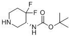 structure of CAS# 2089321-22-0, 叔-丁基N-[(3R)-4,4-二氟哌啶-3-基]氨基甲酸酯