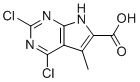 CAS 登录号：2089769-97-9, 2,4-二氯-5-甲基-7H-吡咯并(2,3-d)嘧啶-6-羧酸