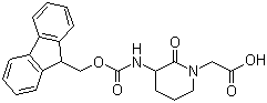 3-[(芴甲氧羰基)氨基]-2-氧代-1-哌啶乙酸分子结构 (CAS 209163-25-7)