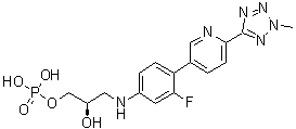 CAS 登录号：2095200-69-2, (2R)-3-[[3-氟-4-[6-(2-甲基-2H-四唑-5-基)-3-吡啶基]苯基]氨基]-1,2-丙二醇 1-(磷酸二氢酯)