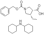 (3R,4S)-1-((苄氧基)羰基)-4-乙基吡咯烷-3-羧酸二环己胺盐分子结构 (CAS 2095311-49-0)
