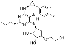 (1R,2R,3S,5R)-3-[7-[[(1S,2R)-2-(3,4-二氟苯基)环丙基]氨基]-5-(丙硫基)-3H-1,2,3-三唑并[4,5-d]嘧啶-3-基]-5-(2-羟基乙氧基)-1,2-环戊烷二醇分子结构 (CAS 2096989-55-6)