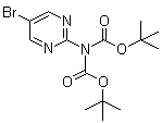 structure of CAS# 209959-33-1, (5-Bromopyrimidin-2-yl)bis(tert-butoxycarbonyl)amine