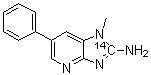1-甲基-6-苯基-1H-咪唑并[4,5-b]吡啶-2-胺-2-<sup>14</sup>C分子结构 (CAS 210049-12-0)