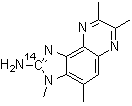 CAS 登录号：210049-21-1, 3,4,7,8-四甲基-3H-咪唑并[4,5-f]喹喔啉-2-胺-2-<sup>14</sup>C