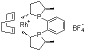 (-)-1,2-双((2R,5R)-2,5-二甲基磷皂)苯(环辛二烯)铑(I)四氟硼酸盐分子结构 (CAS 210057-23-1)
