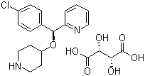 CAS # 210095-58-2, 2-[(S)-(4-Chlorophenyl)(4-piperidinyloxy)methyl]pyridine (2R,3R)-2,3-Dihydroxybutanedioate, (S)-2-((4-Chlorophenyl)(piperidin-4-yloxy)methyl)pyridine (2R,3R)-2,3-dihydroxysuccinate