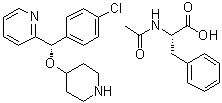 structure of CAS# 210095-66-2, N-Acetyl-L-phenylalanine compd. with 2-[(S)-(4-chlorophenyl)(4-piperidinyloxy)methyl]pyridine (1:1)
