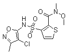 structure of CAS# 210421-71-9, N-甲氧基-N-甲基-3-(4-氯-3-甲基-5-异恶唑基氨基磺酰基)-2-噻吩甲酰胺