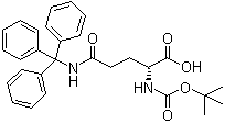 N2-[叔丁氧羰基]-N-(三苯甲基)-D-谷氨酰胺分子结构 (CAS 210750-95-1)