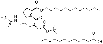N2-[叔丁氧羰基]-L-精氨酰-L-脯氨酸十二烷基酯单月桂酸盐分子结构 (CAS 211114-01-1)