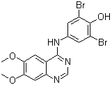 CAS # 211555-05-4, WHI-P 97, 4-(3',5'-Dibromo-4-hydroxyphenyl)amino-6,7-dimethoxyquinazoline