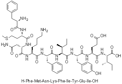 L-苯丙氨酰-L-蛋氨酰-L-天冬氨酰胺酰-L-赖氨酰-L-苯丙氨酰-L-异亮氨酰-L-酪氨酰-L-alpha-谷氨酰-L-异亮氨酸分子结构 (CAS 211986-72-0)
