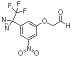 structure of CAS# 212207-96-0, [3-硝基-5-[3-(三氟甲基)-3H-双吖丙啶-3-基]苯氧基]乙醛