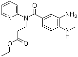 structure of CAS# 212322-56-0, 3-[(3-Amino-4-methylaminobenzoyl)pyridin-2-ylamino]propionic acid ethyl ester