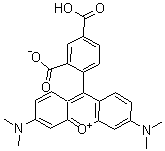 9-(2,4-二羧基苯基)-3,6-双(二甲基氨基)呫吨内盐分子结构 (CAS 212389-93-0)