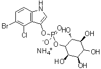 structure of CAS# 212515-11-2, myo-肌醇 1-(5-溴-4-氯-1H-吲哚-3-基磷酸氢酯) 单铵盐